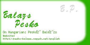 balazs pesko business card